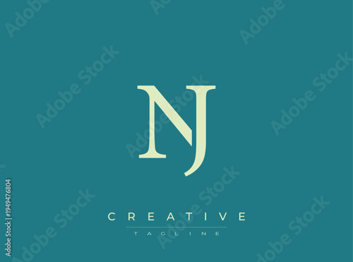 Teal background with creamcolored N logo and creative tagline