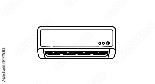 Line drawing of a modern split system air conditioner unit