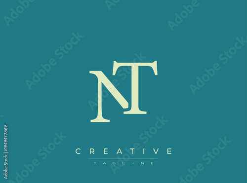 Nt creative logo template with elegant initial letter design