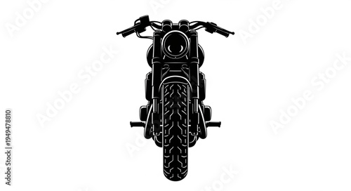 Front view silhouette of a vintage motorcycle.