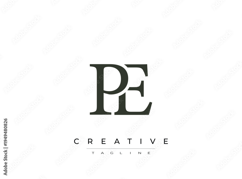 Obraz premium PE creative monogram logo design on transparent background