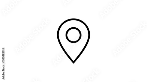 GPS Location Pin Line Icon for Maps and Navigation