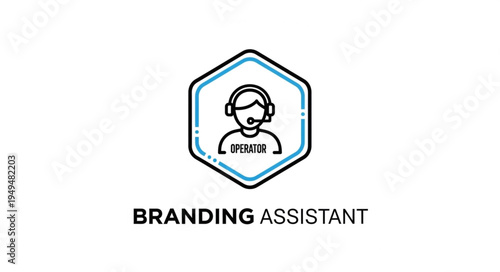 Branding Assistant Icon with Operator Text.