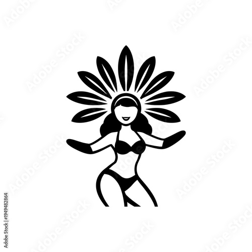 Brazilian Carnival Samba Dancer Icon