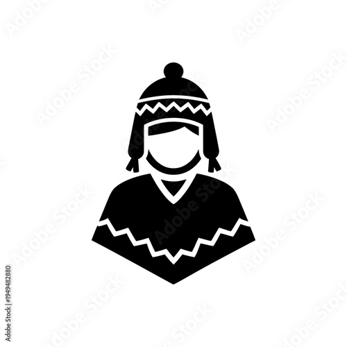 Peruvian Traditional Chullo Poncho Icon