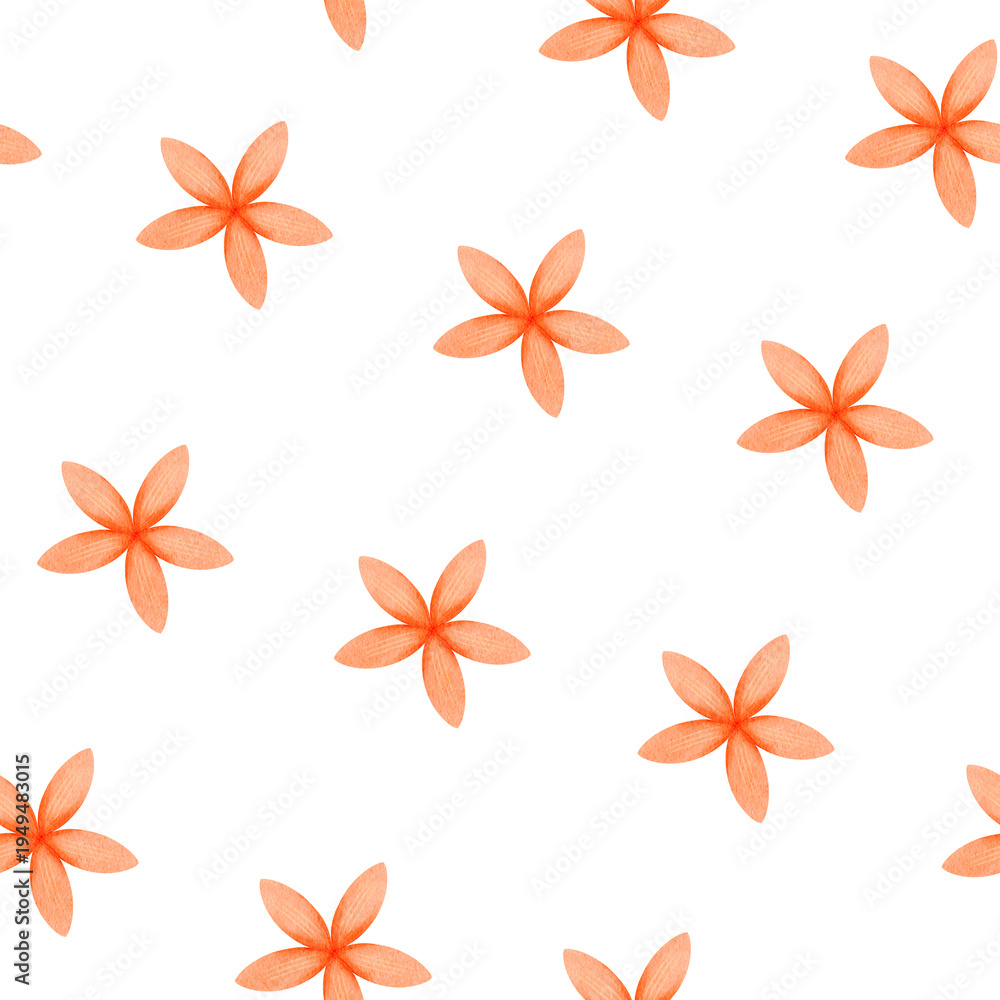 Obraz premium seamless watercolor pattern, flower, orange