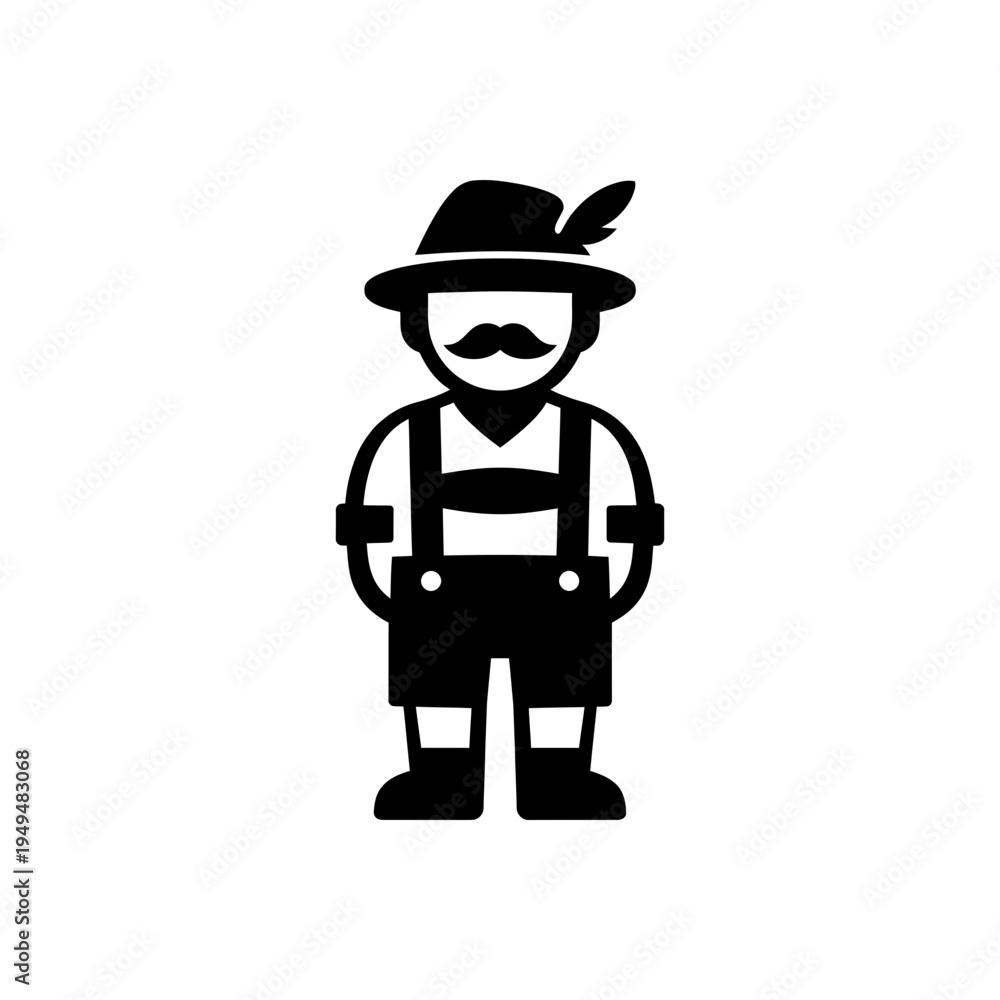 Fototapeta premium German Alpine Lederhosen Folk Icon