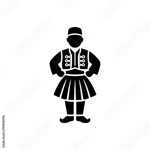 Greek Evzone Fustanella Traditional Icon