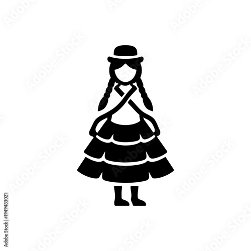 Bolivian Cholita Polera Skirt Icon