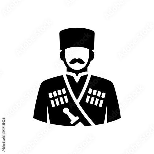 Caucasian Chokha Warrior Costume Icon