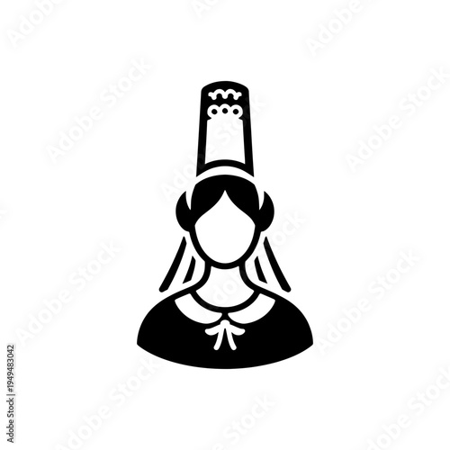 French Brittany Bigouden Headdress Icon