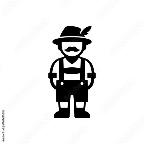 German Alpine Lederhosen Folk Icon