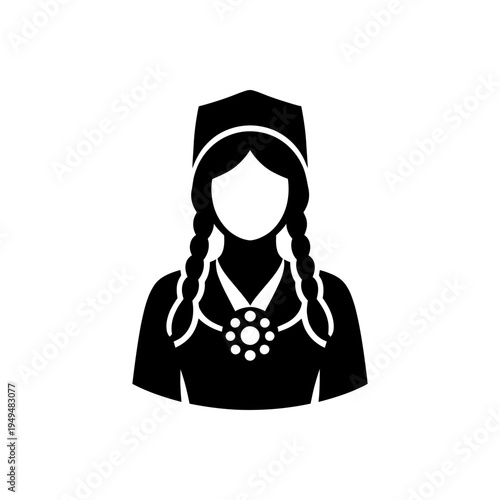 Slavic Maiden Heritage Portrait Icon