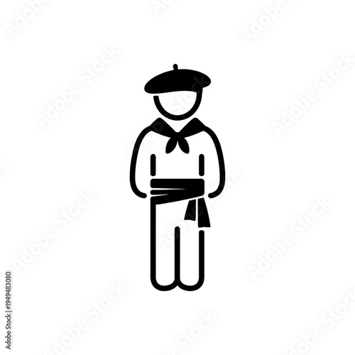 Basque Traditional Dancer Silhouette Icon