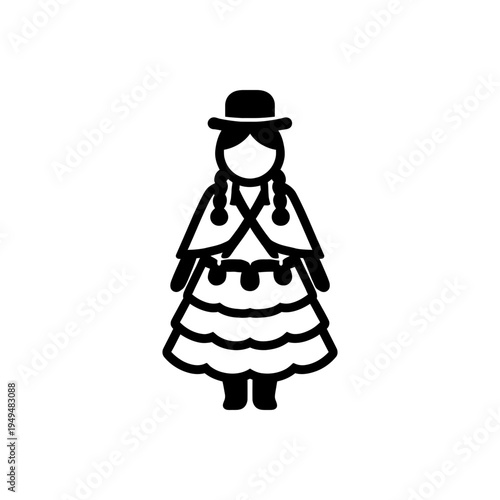 Andean Highland Woman Costume Icon