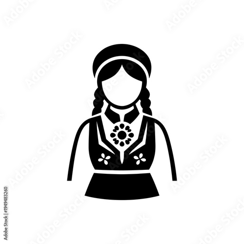 Nordic Traditional Folk Dirndl Icon