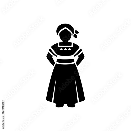 Mexican Folkloric Traditional Dress Icon