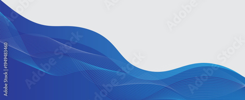 Vector blue line background curve element with white space for text and message design, overlapping layers, vector illustration