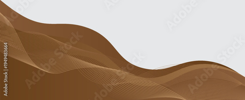 Vector gold line background curve element with white space for text and message design, overlapping layers, vector illustration