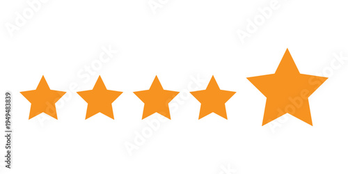 Star Rating Icon Set , 5 Star, 4.5 Star, 4 Star, Review, Score, Ranking, Editable