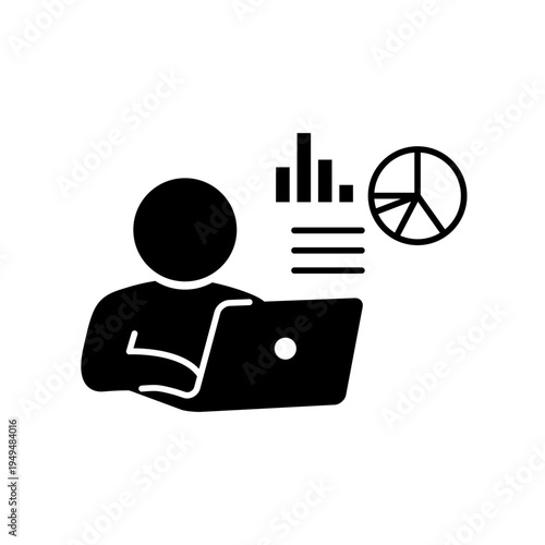パソコンでレポートを作成している人のアイコン