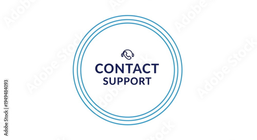 Contact Support Icon with Phone Symbol and Circles.