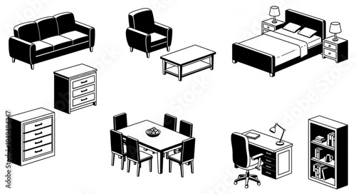 Collection of Furniture Items for Home and Office.
