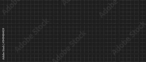 Black background in white texture grid, Geometric pattern of squares thin texture line notebook, Background in grid graph paper