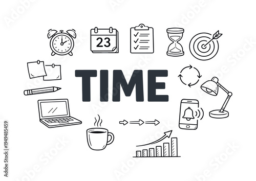 Professional time management and organized productivity concept focused on planning daily schedules, prioritizing tasks and maintaining efficient routines within a modern