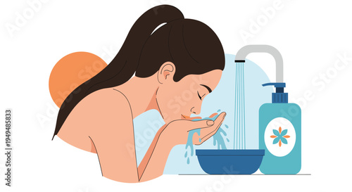 Diverse group of four women express their happiness and energy by jumping and walking together against a plain warm background.