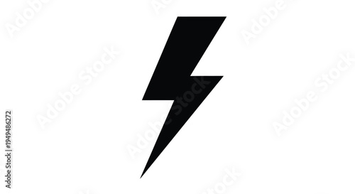 A simple black lightning bolt icon against a white background