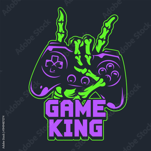 Game king with controller art