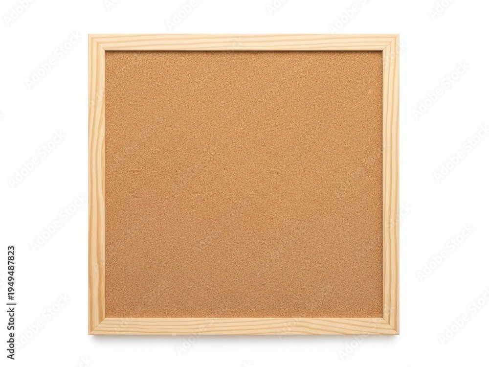 Fototapeta premium A wooden framed corkboard with a natural, textured surface for pinning notes and reminders.