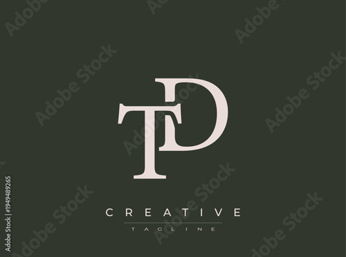 Monogram logo template with letters P and D beautifully designed