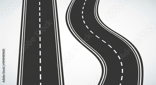 Two Roads One Straight One Winding.