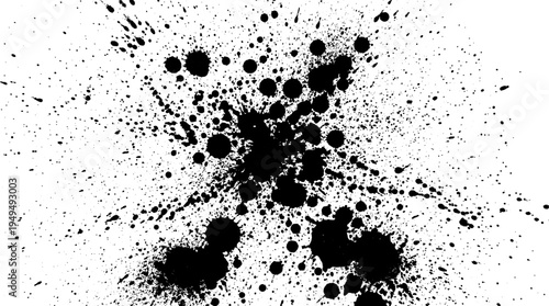 Ink splatter silhouette icon vector illustration featuring abstract explosion, chaotic droplets, expressive artistic design motifs