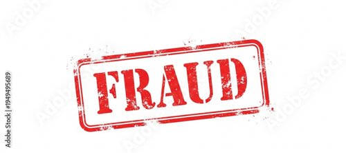 Red grunge stamp with the word fraud on white background