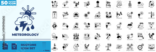 Meteorology Duotone Editable Icons set