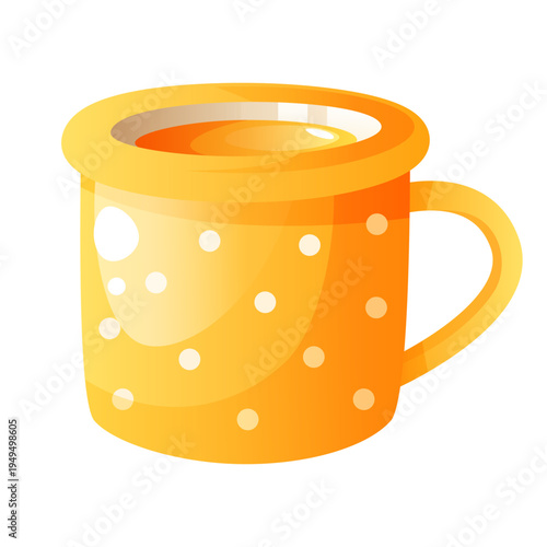 Yellow Polka Dot Tea Mug
