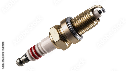 Konstfotografi Automotive spark plug, a crucial engine component for ignition, isolated on a tr