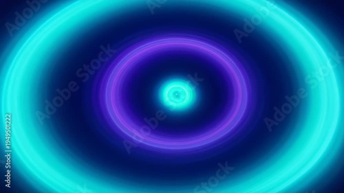 Mesmerizing concentric circles of neon light, creating a vibrant and dynamic visual effect