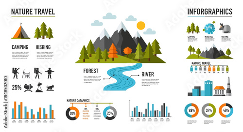 Infographic elements and graphs icons.