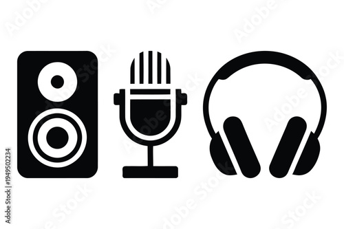 Audio equipment icons