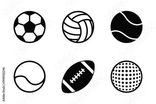 Collection of sport ball icons