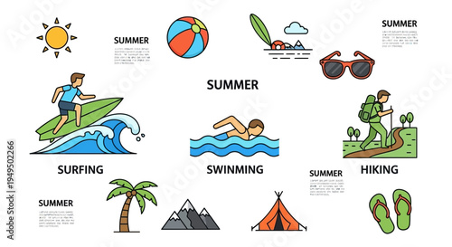 People Enjoying Summer Leisure Activities Outdoors.