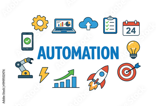 Modern digital workflow automation concept where businesses streamline repetitive tasks, connect software tools, and improve operational efficiency through smart systems