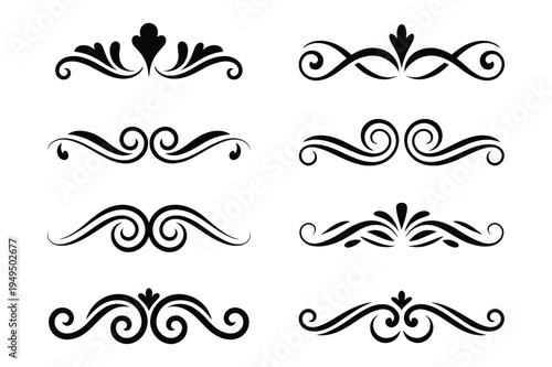 Decorative flourish and swirl ornaments