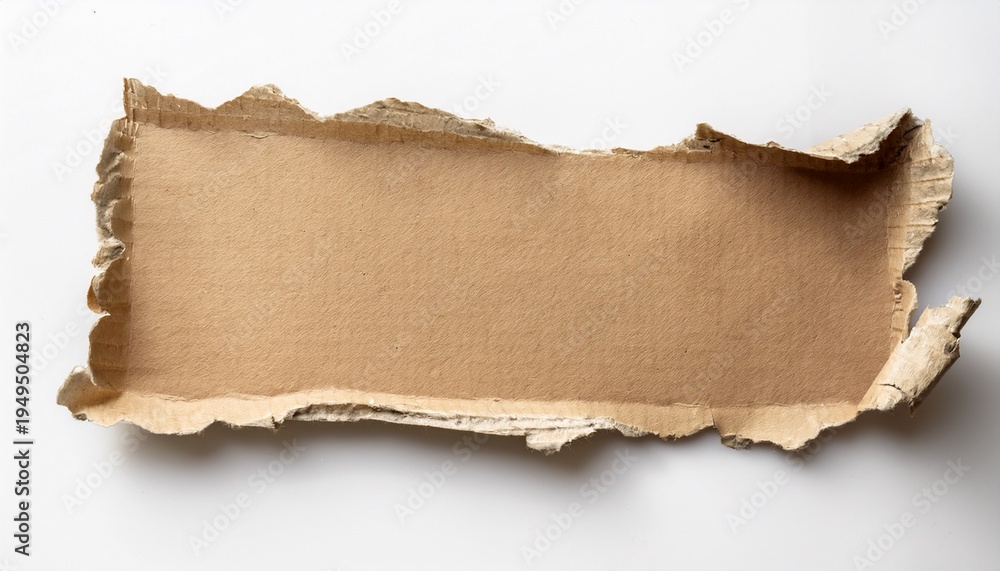 Obraz premium Piece Of Recycled Paper With Torn Edges Isolated On White Background Copy Space