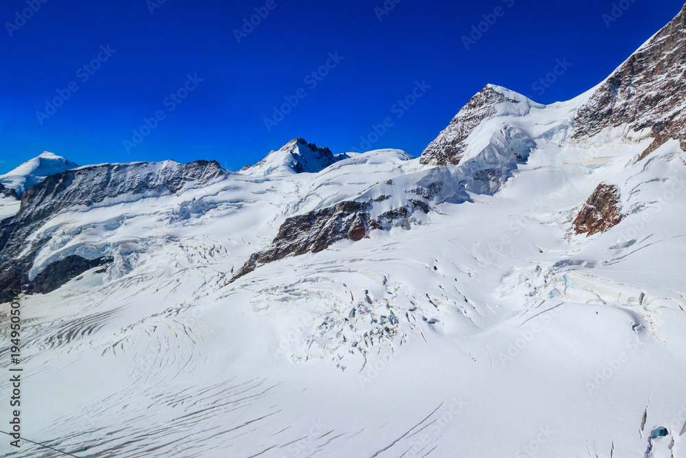 Obraz premium View of the Jungfrau, Top of Europe, Bernese Oberland, Switzerland