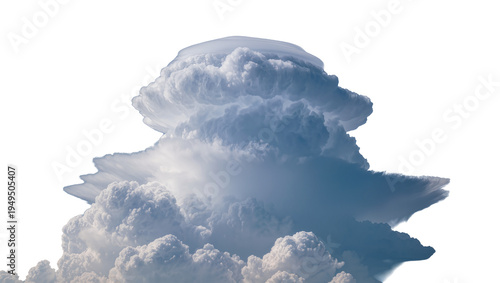 Tableau sur toile Massive cumulonimbus cloud with an anvil shape, isolated on transparent backgrou